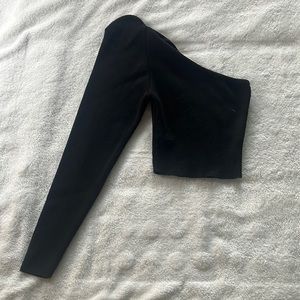 Asymmetric one sleeve crop top